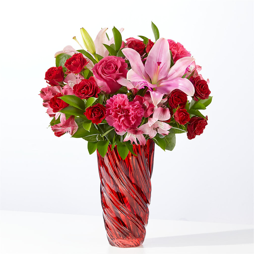 In Love Bouquet with Luxe Swirl Vase – Jewel, Itasca IL