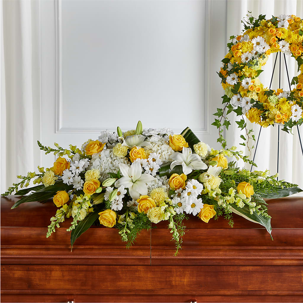 Golden Harmony Casket Spray – Jewel, Itasca IL