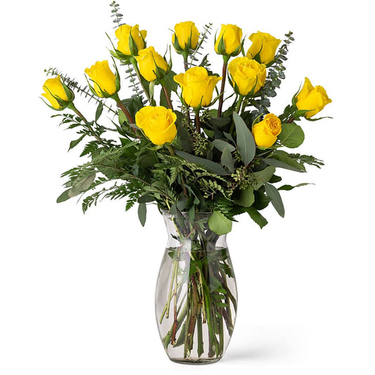 Unforgettable Dozen Rose Yellow