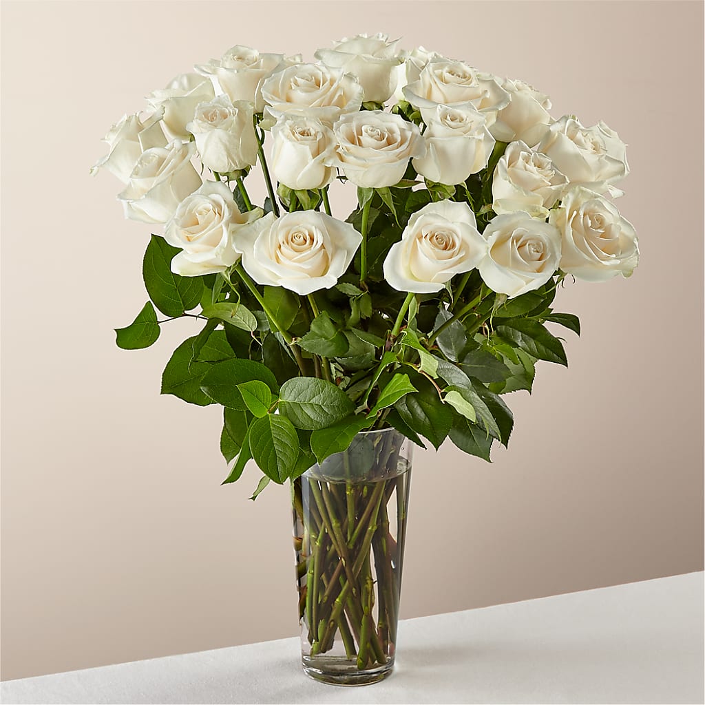 Long Stem White Rose Bouquet –  Jewel, Itasca IL
