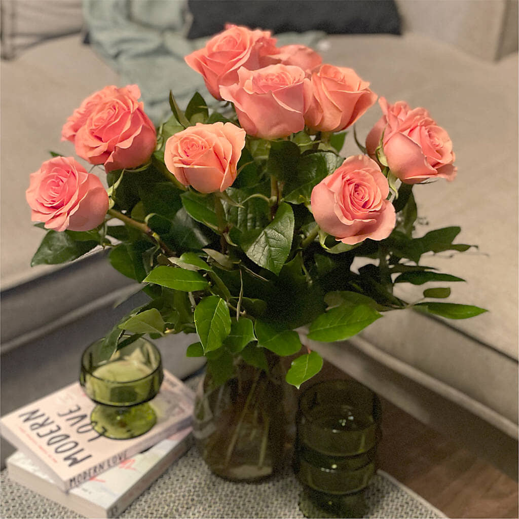 Long Stem Pink Rose Bouquet –  Jewel, Itasca IL
