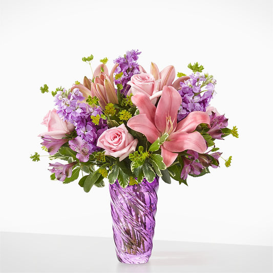 Precious Petals Bouquet with Luxe Swirl Vase –  Jewel, Itasca IL