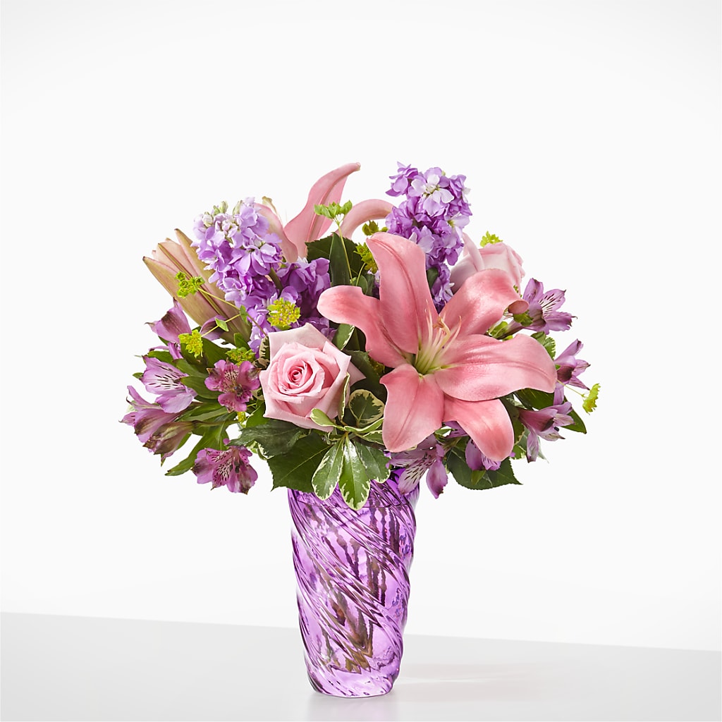 Precious Petals Bouquet with Luxe Swirl Vase –  Jewel, Itasca IL