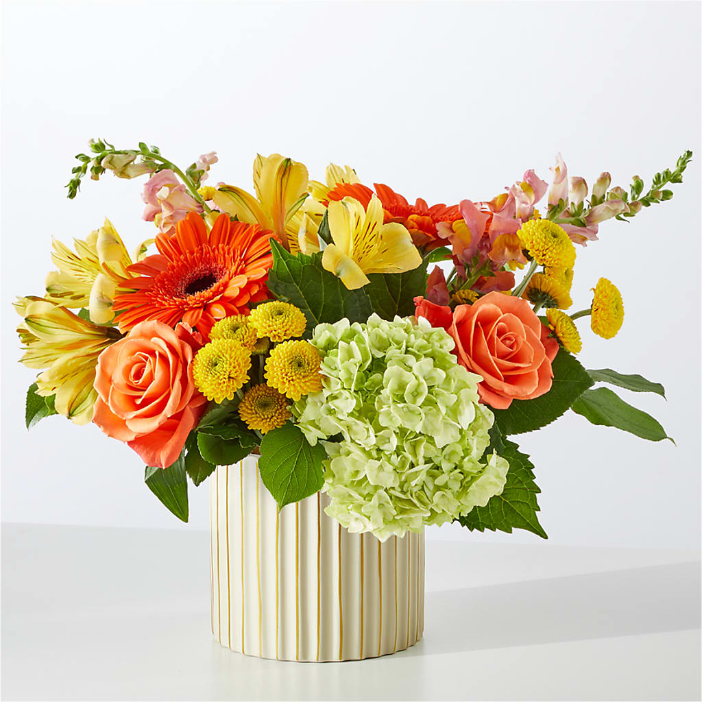 Autumn Sunshine Bouquet with Ivory Vase –  Jewel, Itasca IL