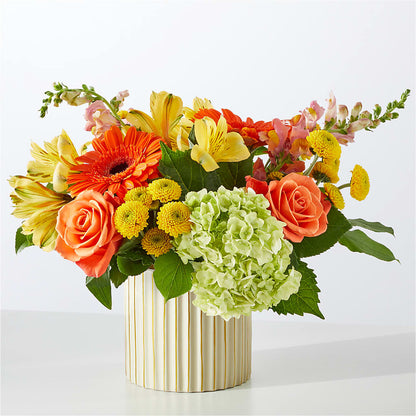 Autumn Sunshine Bouquet with Ivory Vase –  Jewel, Itasca IL