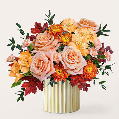 Spiced Latte Bouquet with Ivory Vase –  Jewel, Itasca IL